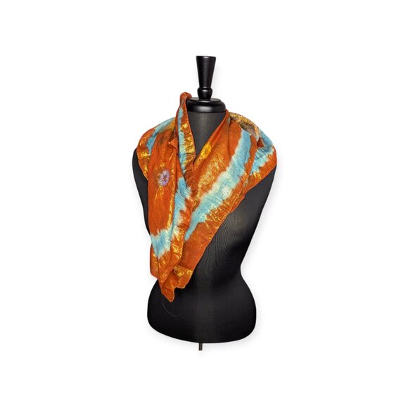 Elegant Collections Beautiful Made in India Square Colorful Scarf 32" x 32" - Picture 6 of 10